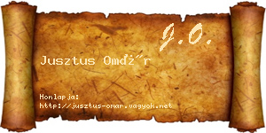 Jusztus Omár névjegykártya